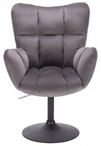 LuxuryForm DESIGN Kreslo AURORA VELUR na čiernom tanieri - tmavo šedé