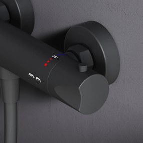 Ručná sprchová súprava AM.PM Hit F428TA46 s termostatickou sprchovou batériou, čierna