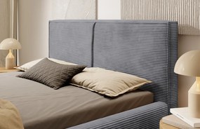 Posteľ Inez 180x200 cm, stredne šedá štruktúrovaná látka