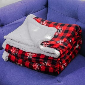 Home Elements Deka s baránkom, 150 x 200 cm, Káro s vločkami