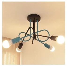 Prisadený luster OXFORD 4xE27/15W/230V čierna/tyrkysová
