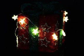 Vianočná svetelná reťaz - hviezdy, teple biela