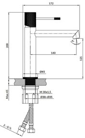 Cersanit S951-595 - Umyvadlová batéria ZEN 20 cm čierna