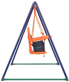 Jednomiestna hojdačka a hojdačka pre batoľatá 2 v 1, oranžová