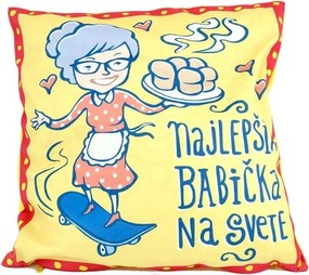 GiftyCity Obliečka na vankúš 40 x 40 cm, mikroplyš, Najlepšia babička