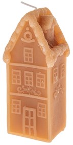 Vianočná sviečka z prírodného vosku Domček, 13 cm, 13 cm