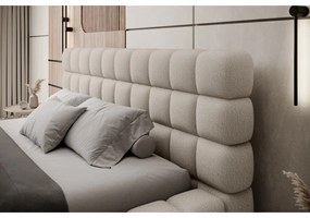 Béžová čalúnená dvojlôžková posteľ s úložným priestorom s roštom 180x200 cm Dizzle – ELTAP