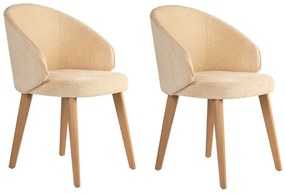 Sada jedálenských stoličiek Bentley Beige andLight Oak, 2 ks