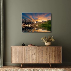 Obraz - Odraz v horskom jazere (90x60 cm)
