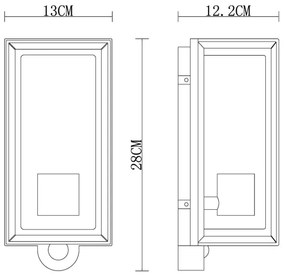 Globo 31982SS -Vonkajšia nást. sviet. so senzorom LOGANA 1xE27/60W/230V IP44 čierna