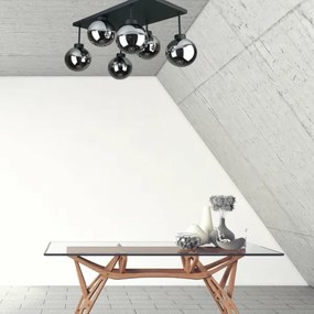 Prisadený luster DEA 6xE14/60W/230V čierna/dymová čierna