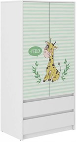 Detská šatníková skriňa so žirafou 180x55x90 cm