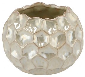 Kameninový obal na kvetináč MEDINA, S, Light Pearl