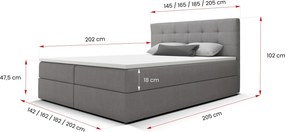 Manželská posteľ 180x200 s úložným priestorom STIG 2 - svetlo hnedá