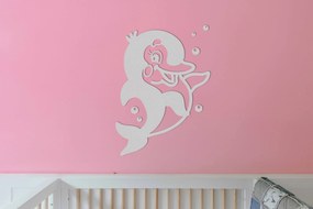 Drevený baby delfín na stenu - Sivá