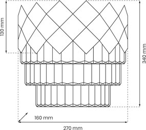 Nástenné svietidlo Carisma, 1x krištáľové/zlaté kovové tienidlo