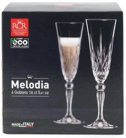 RCR MELODIA POHÁR NA ŠAMPANSKÉ 160ML SADA 6 KS