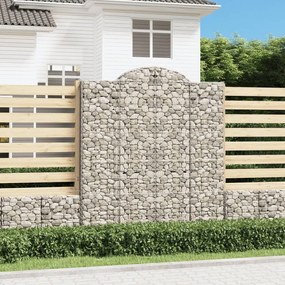 Oblúkový gabionový kôš 4 ks 200x50x220/240cm pozinkované železo 3146448