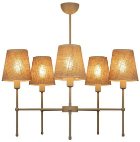 Luster na tyči MADELA 5xE14/40W/230V juta/béžová