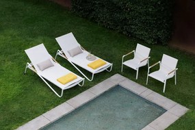 KETTLER DIAMOND hliníkové ležadlo s teakovými opierkami