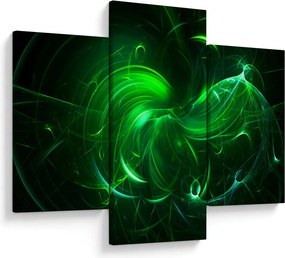 Obraz - zelená abstrakcia (90x60 cm)