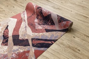 Protišmykový behúň DIGITAL - WEAVES Vlny, béžový / ružový