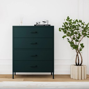 Komoda CARLA, 800 x 1015 x 400 mm, Modern: fľaškovo zelená farba