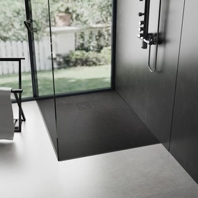 Rea Magnum Black, SMC sprchová vanička 90x90x2,5 cm, čierna, REA-K3334