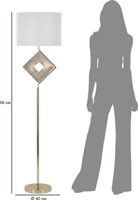 Stojacia lampa Move 161 cm zlatá/biela