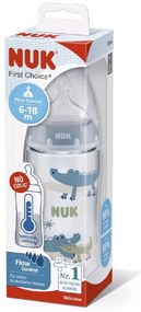 Dojčenská fľaša NUK FC+Temperature Control 300 ml BOX-Flow Control cumlík blue