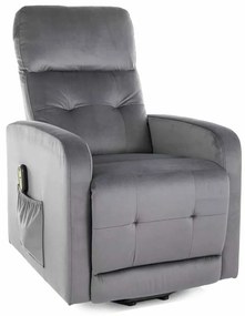 Polohovacie kreslo Lennox II Velvet, sivá