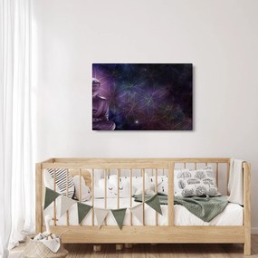 Obraz - Budha s kvetmi života (90x60 cm)