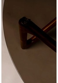 Hnedý okrúhly konferenčný stolík so sklenenou doskou ø 80 cm Naia – Dutchbone