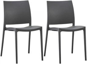 2x Stolička Meton - Tmavo sivá