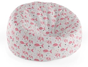 Sablio Sedací vak Cocoon Ružové rybky a slony - 75 x 45 x 35 cm