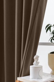 Hnedý zatemňovací záves VELVET 135x250 cm Zavesenie: Riasiaca páska