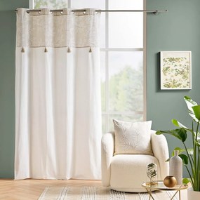 Biely/béžový záves s prímesou bavlny 140x240 cm Altea – douceur d'intérieur