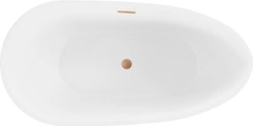 Mexen Eos, voľne stojaca vaňa 150 x 75 cm, biela, medený prepad, 52471507500-65