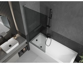 Mexen Next L, 1-krídlová vaňová zástena 80 x 150 cm, 6mm šedé sklo, grafitový profil, 895-080-000-03-40-66