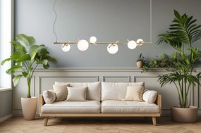 Toolight Toolight, stropné svietidlo 145cm 6xG9 APP1664-6CP, zlatá-biela, OSW-05705