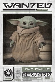Plagát, Obraz - Star Wars: The Mandalorian - Wanted The Child (Baby Yoda), (61 x 91.5 cm)