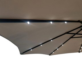 Zahradní slunečník Houseland Zyra s LED osvětlením 300 cm světle hnědý