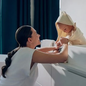 Lionelo - Detská osuška s kapucňou MUSLIN HOODED TOWEL Béžová (Sand)