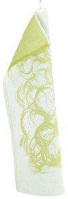 Ľanová utierka Lähteikkö 46x70, bielo-limetkovo zelená
