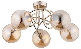 Prisadený luster BANKO 5xE14/10W/230V mosadz