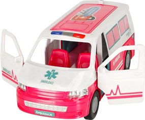 LEAN Toys Mobilná nemocnica sanitka 2v1 bábika lekár zdravotnícke príslušenstvo