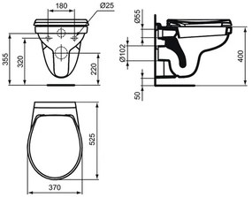 Závesné WC Ideal Standard VIMA 504