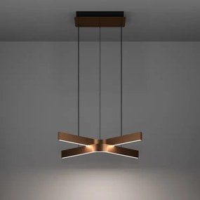 Eglo 901864 - LED RGBW stmievateľný závesný luster na lanku FOLCINO-Z 2xLED/18W/230V medená/čierna