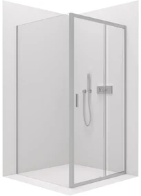 CERANO - Sprchovací kút Varone LINE Ľ/P - chróm, transparentné sklo - 110x100 cm - posuvný, CER-CER-DY505-90-197
