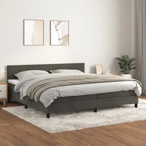 Posteľný rám boxspring s matracom tmavosivý 200x200 cm zamat 3141384